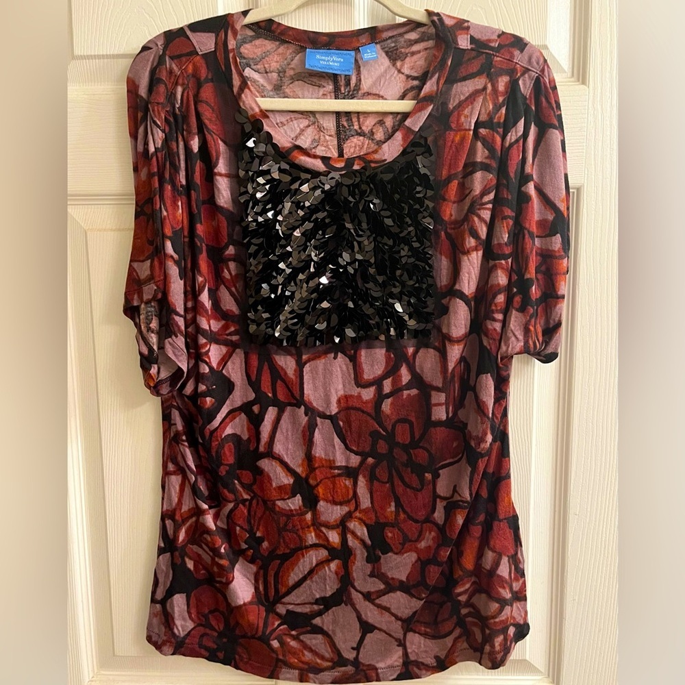 VERA WANG~BLING BLOUSE~LG NWOT